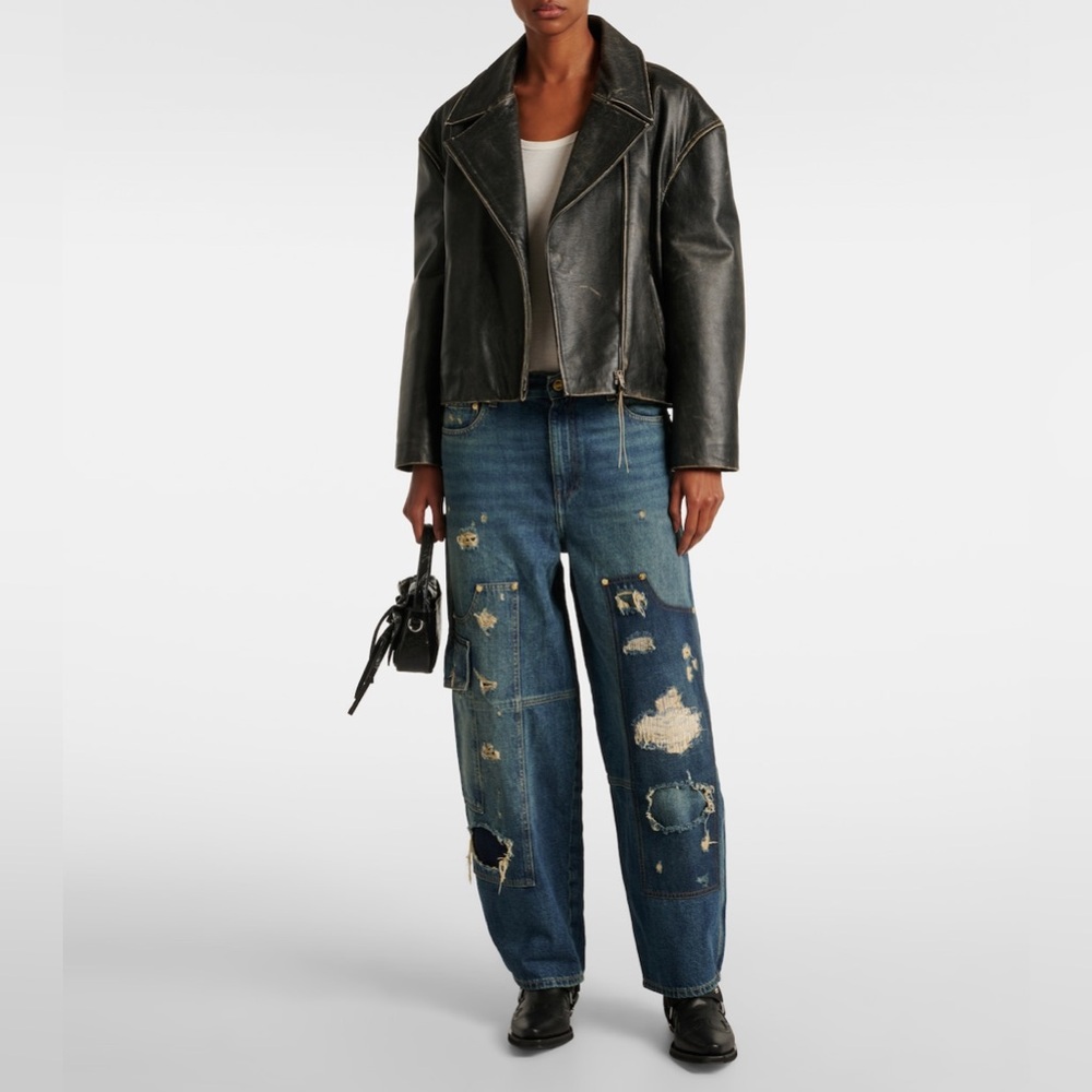 GANNI Blue Heavy Washed Carpenter Jeans (24)
